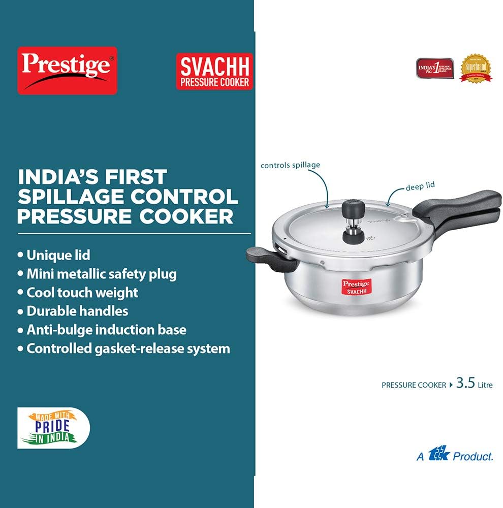 Prestige Svachh Pressure Cooker 3.5 Liter Junior Deep pan طنجرة ضغط سعة 3.5 لتر - مقلاة عميقة اصغر من برستيج سفاش Prestige Svachh Pressure Cooker 3.5 Liter Junior Deep pan طنجرة ضغط سعة 3.5 لتر - مقلاة عميقة اصغر من برستيج سفاش